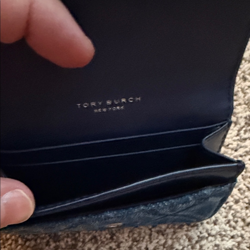 Tory Burch Denim Blue Quilted Wallet - Picture 3 of 4